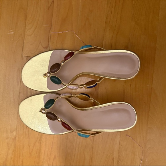 Designer Amazon look alike heels Elegant Multi-Color Beaded Women's Sandals - Picture 1 of 3